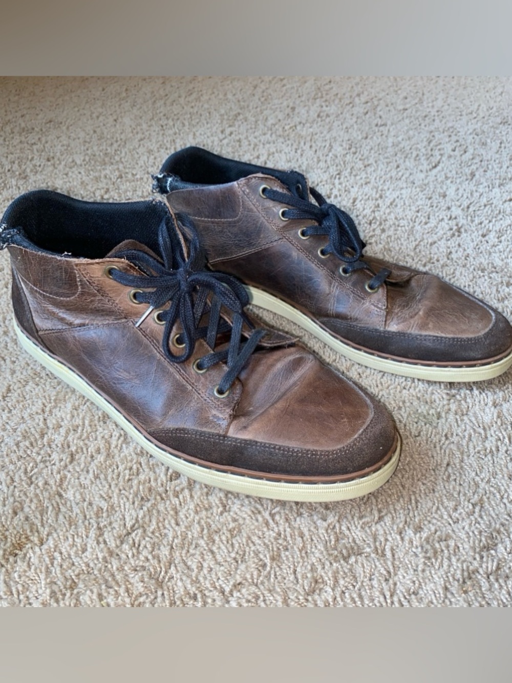BULL BOXER Dylan Ankle Boots Men’s Size 13 Brown Leather Lace Up Casual